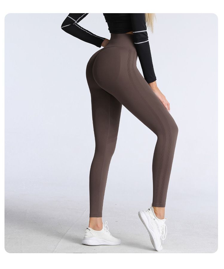Cro-Border Fitne No Embarrament Line Yoga Set High Wait Hip Lift Running Spring And Autumn Sport Tight Long_voghion.com