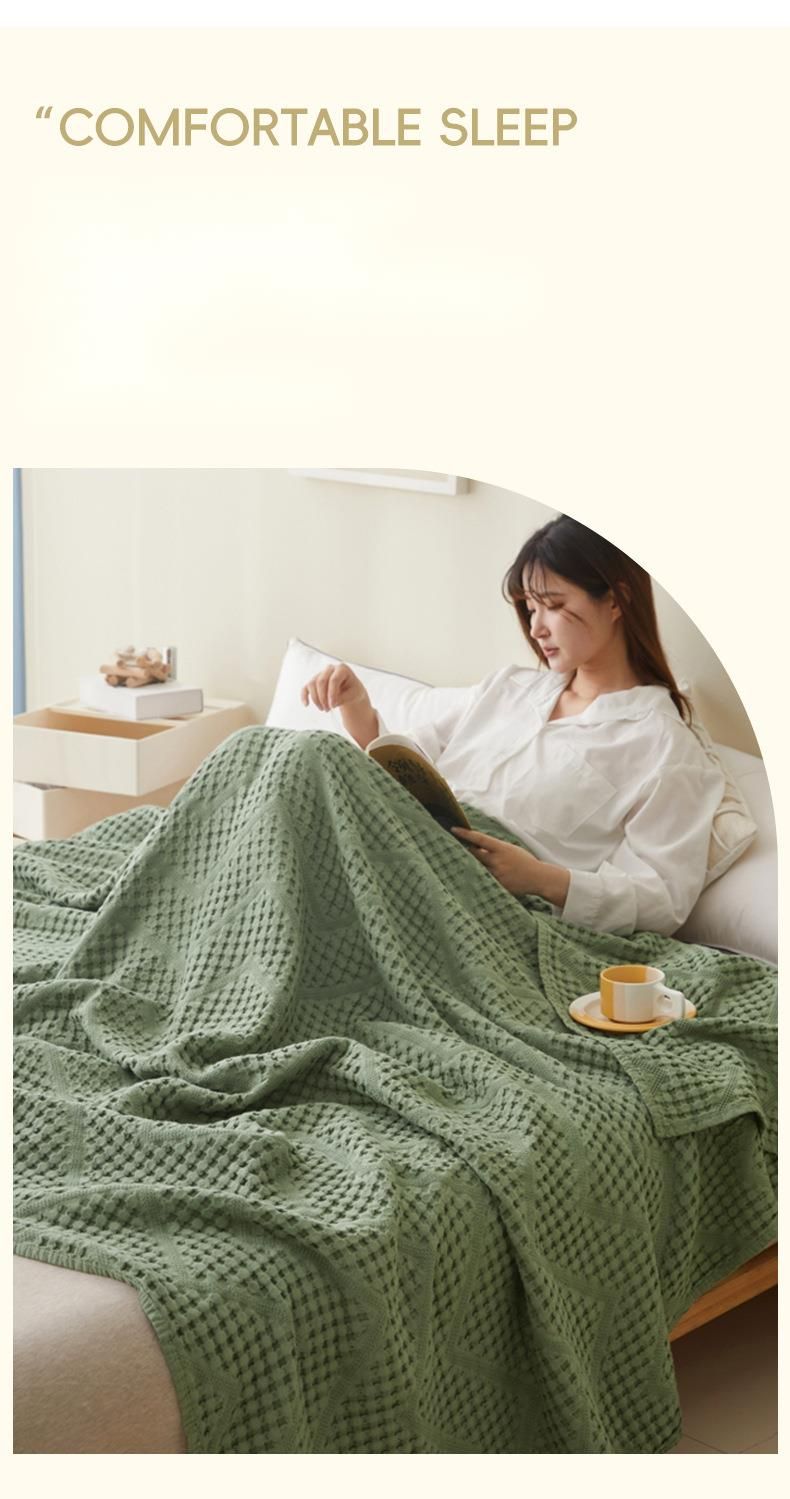 2025 Pure Cotton Hollow Out All-Cotton Gauze Towel Summer Cool Single Double Children Sofa Cover Blanket Thin Quilt_voghion.com