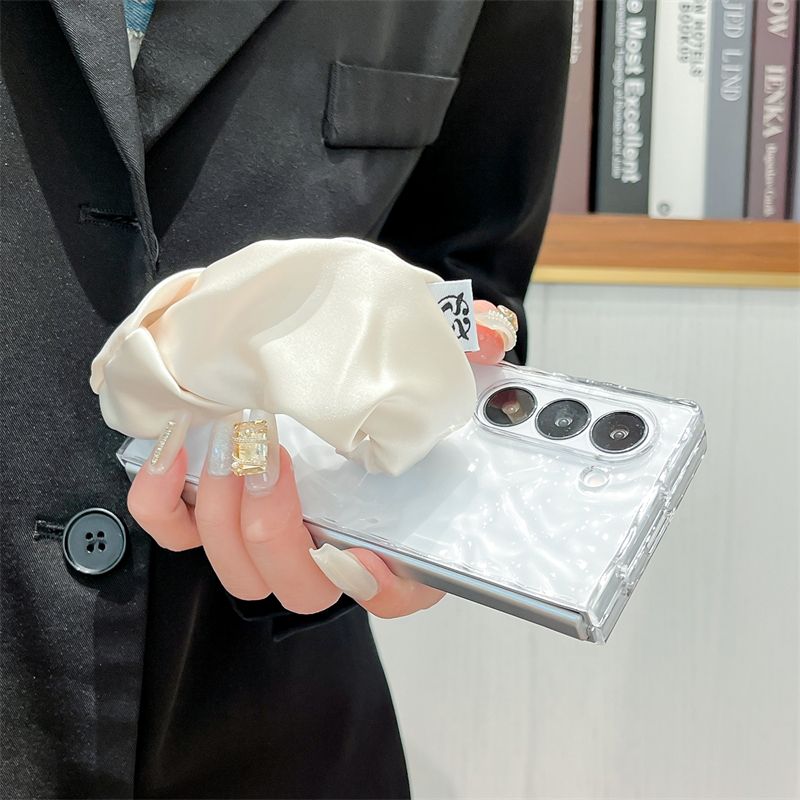 For Samsung Galaxy Z Fold 3 4 5 6 Luxury Cute Silk Wrist Phone Case Cover_voghion.com