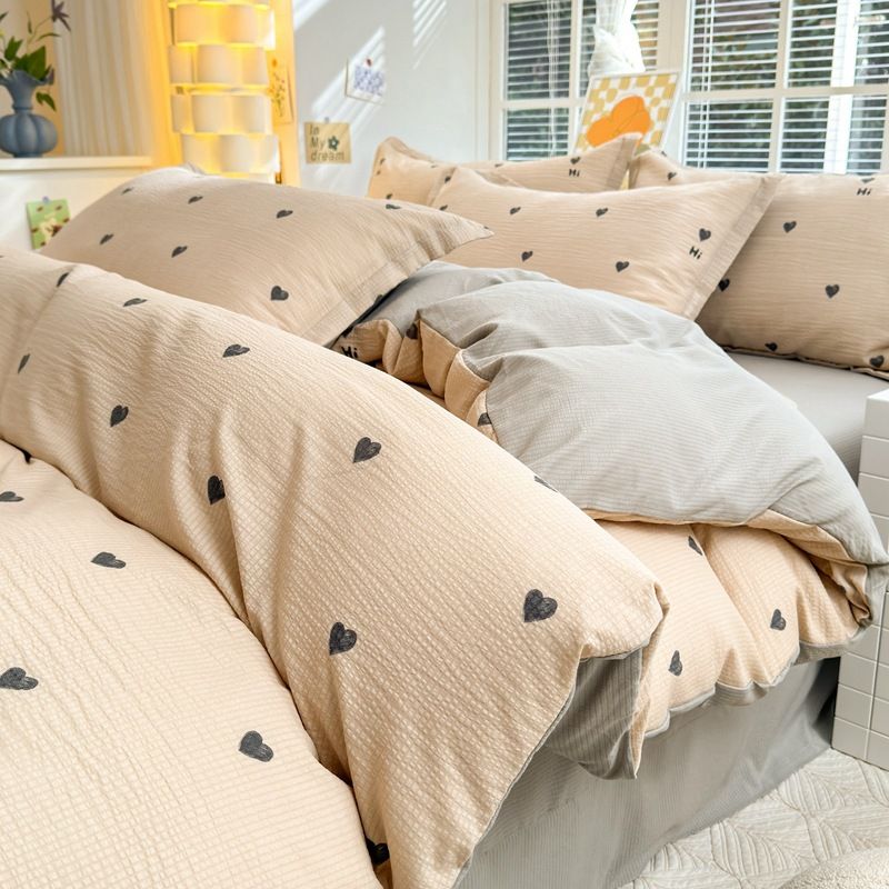 Set di quattro pezzi in cotone jacquard super morbido di classe A, adatto alla pelle di neonati e bambini, traspirante e assorbente._voghion.com