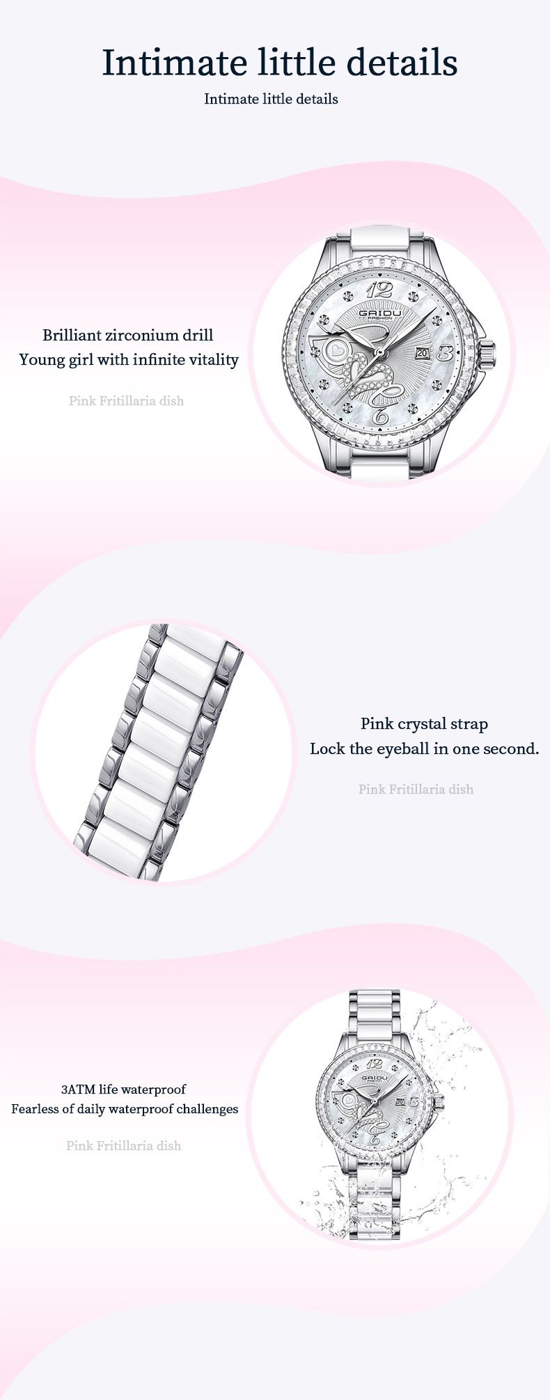 Women's Elegant Waterproof Diamond-Accented Watch With Ceramic-Like Stainless Steel Band, Minimalist Round Dial, Date Display, 30M Water Resistance_voghion.com
