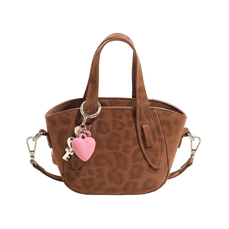 Women's Leopard Print Bucket New Niche High-end Feel Super Popular Suede Parent-child Crossbody Bag Trendy_voghion.com