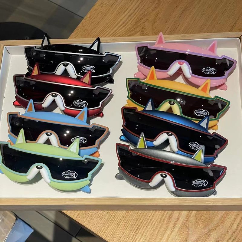 Kids' Polarized Sunglasses - UV400, Soft Silicone Frame, Animal Designs (French Bulldog/Dino), Fun Cartoon Style, For Outdoor & Play_voghion.com