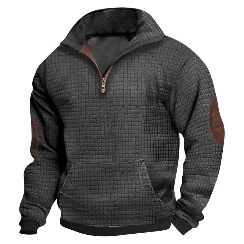 Felpa con mezza zip a collo alto per uomo primavera e autunno 2023_voghion.com