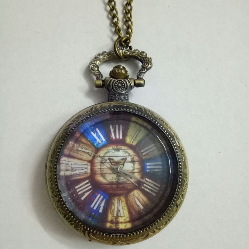 Large With Lace Edge Glass Flip Cover Style Ancient Roman Pocket Watch 8964_voghion.com