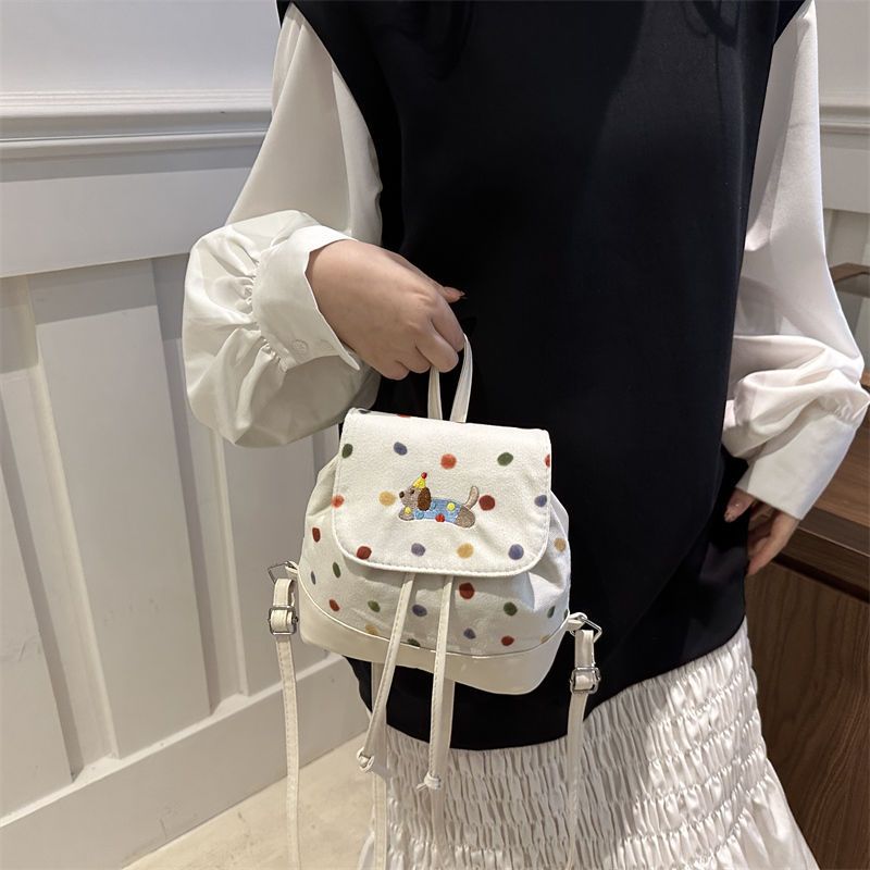 Herbst/Winter Neue Damen Polka Dot Große Kapazität Rucksack Multifunktionale Mode Pendler Tasche_voghion.com