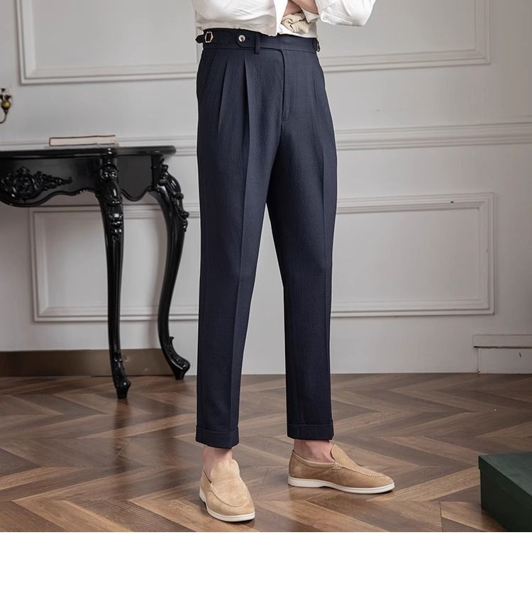 Roupas masculinas, novas calças retrô versáteis e modernas para deslocamento_voghion.com