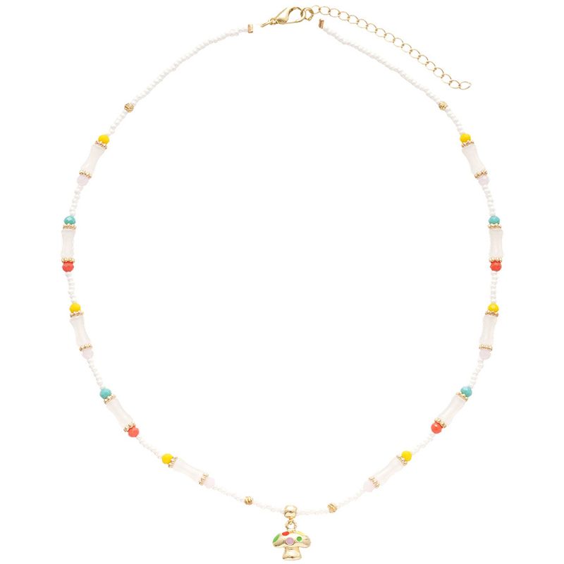 Dopamine Colorful Mushroom Beach Vacation Style New Versatile Collarbone Chain Light Luxury High-End Necklace_voghion.com