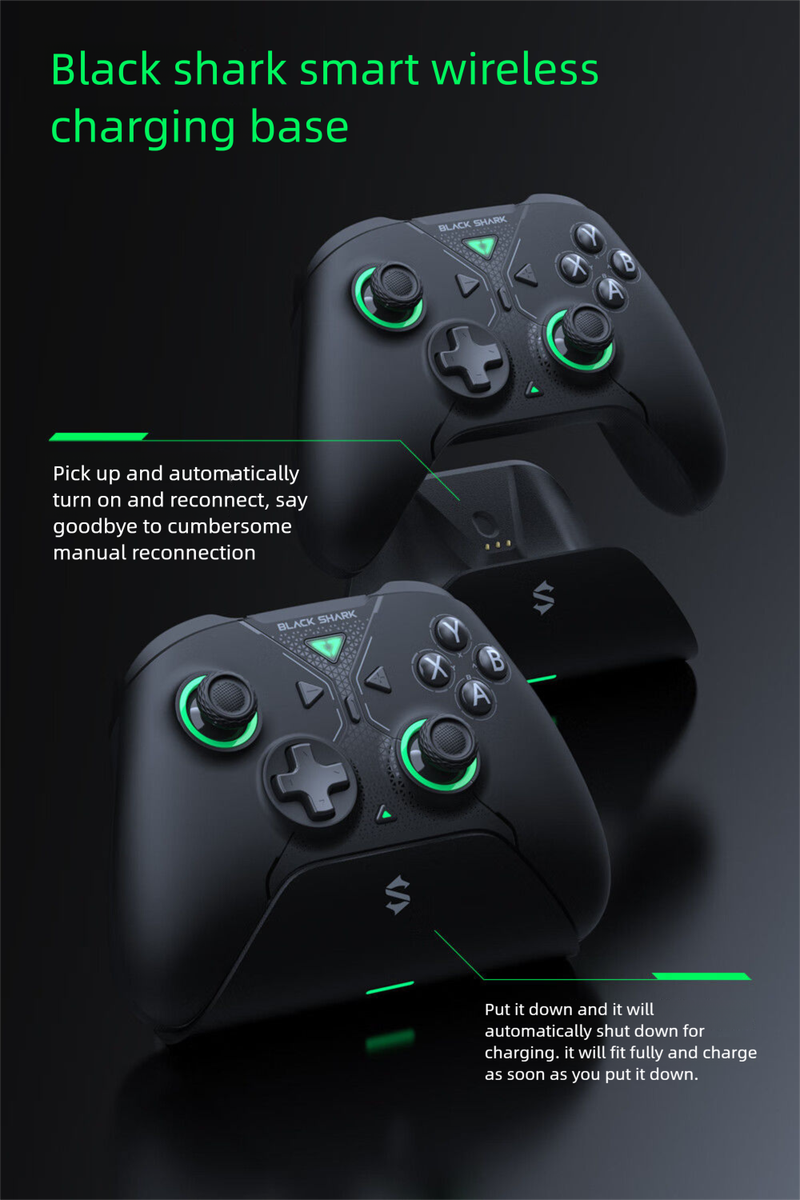 Shark Black Magic Game Controller Draadloos Drie-Modus Bewegingssensor Compatibel met PC Computer Schakelaar Tablet Mobiel_voghion.com