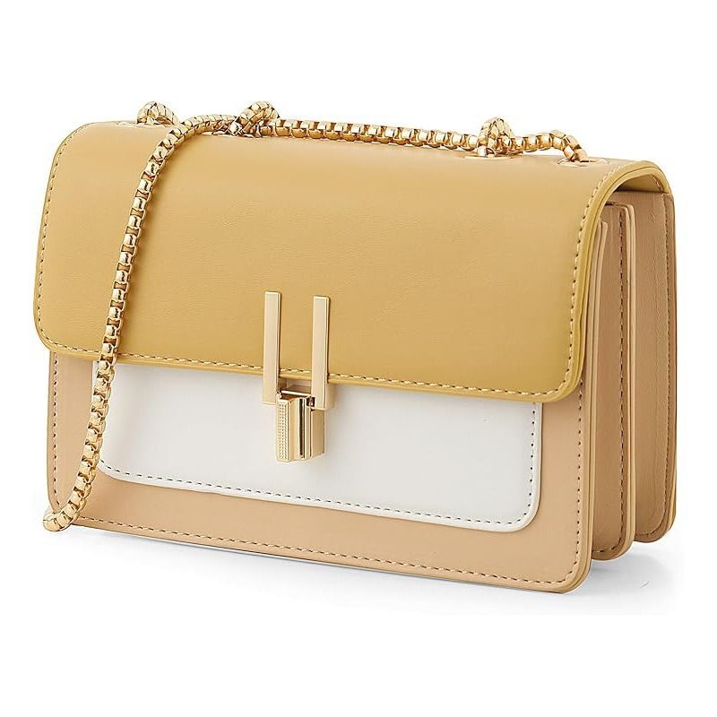 Color-Block Fashion Casual Leather Wallet Cute Designer Handbag Shoulder Medium Crossbody Bag For Women_voghion.com