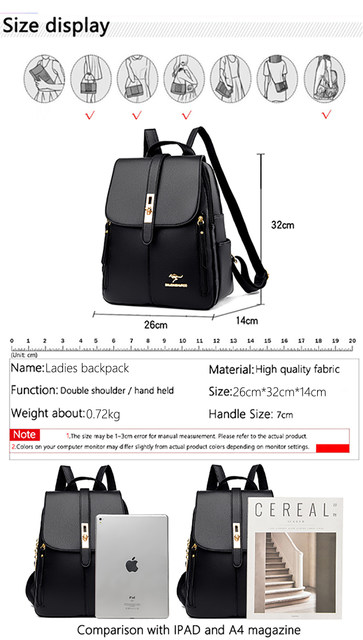 Women Large Capacity Backpack Purses High Quality Leather Female Vintage Bag School Bags Travel Bagpack Ladies Bookbag Rucksack_voghion.com
