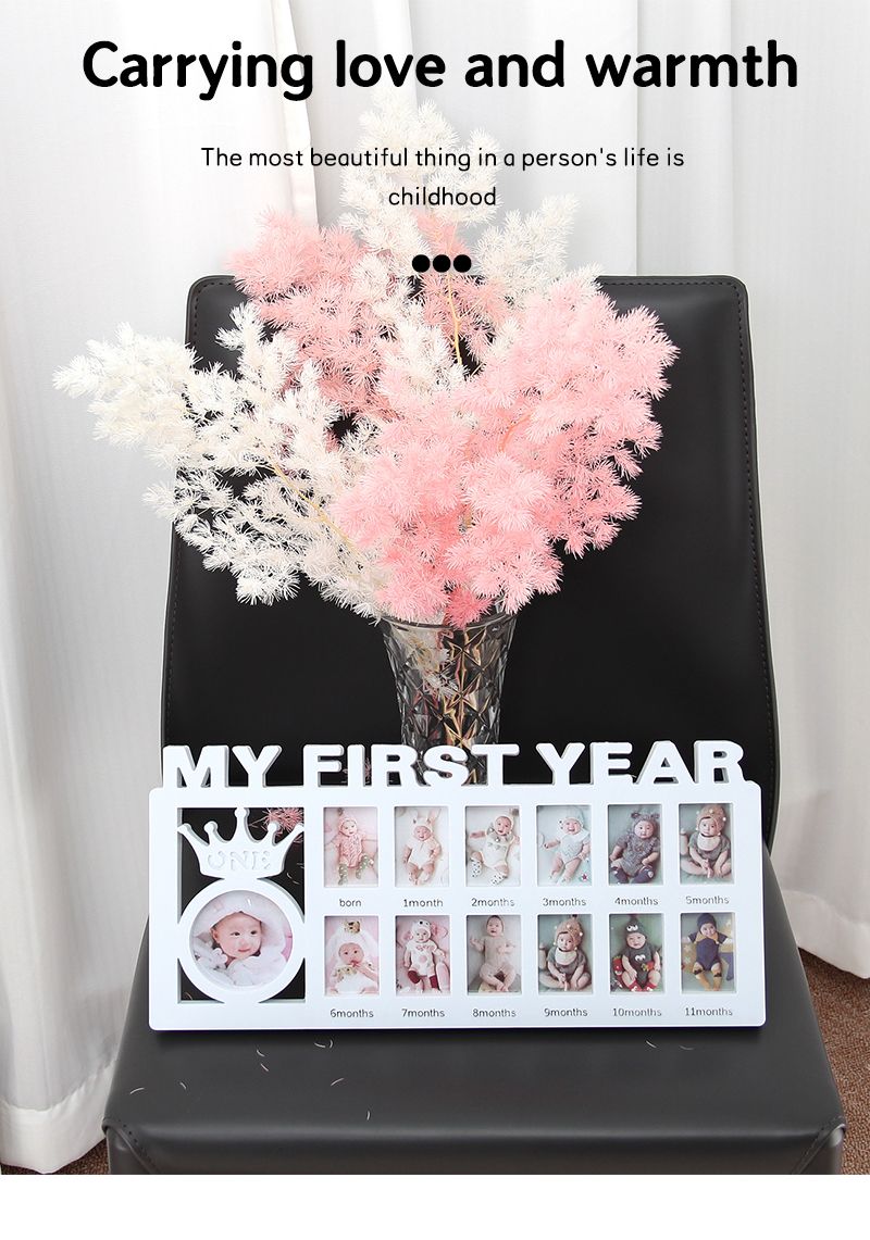 Marco de fotos para bebés recién nacidos de 0 a 12 meses, marco de fotos conmemorativo para hitos de crecimiento, material plástico PP, accesorios para fotografía de bebés_voghion.com