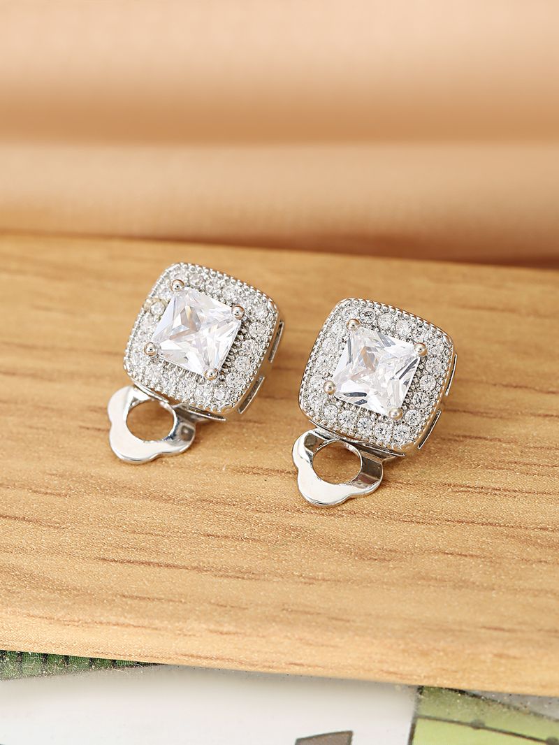 Earrings Fashionable And High End Moissanite Earrings, Niche And Versatile, Elegant Temperament Ear Clips, Light Luxury, No Piercing Ear Clips_voghion.com