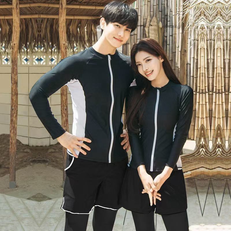 Novo conjunto de maiô masculino de secagem rápida com proteção solar para casal, manga comprida e calça comprida para mulheres, surfe, mergulho com snorkel_voghion.com