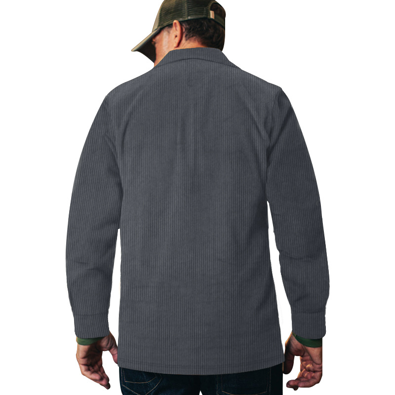 2024 Spring And Autumn New Men's Corduroy Long Sleeve Casual Pocket Turn-Down Collar Shirt Jacket_voghion.com