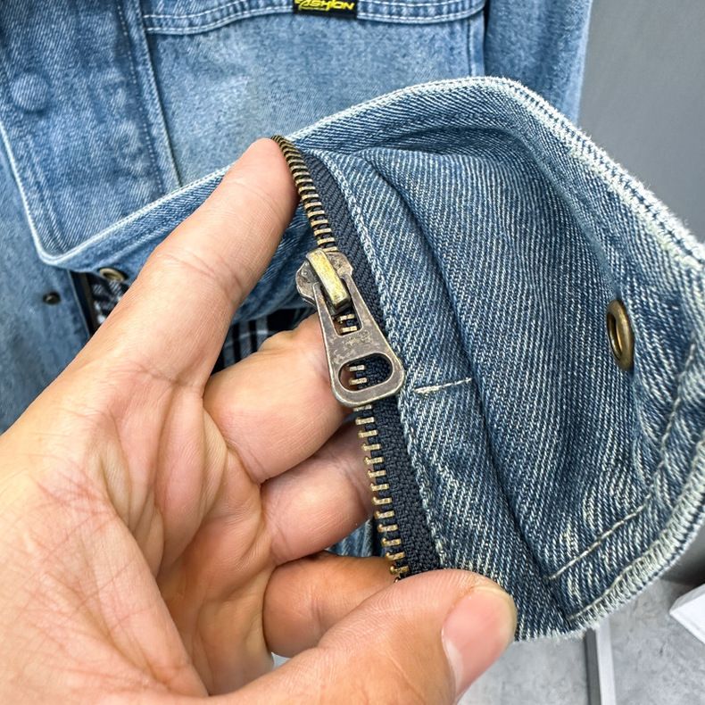 Männerkleeder Hierscht nei Liederlabel Jeansjackett Moud gewaschen Männer locker Jackett Reversmantel Trend B2BJE3271_voghion.com