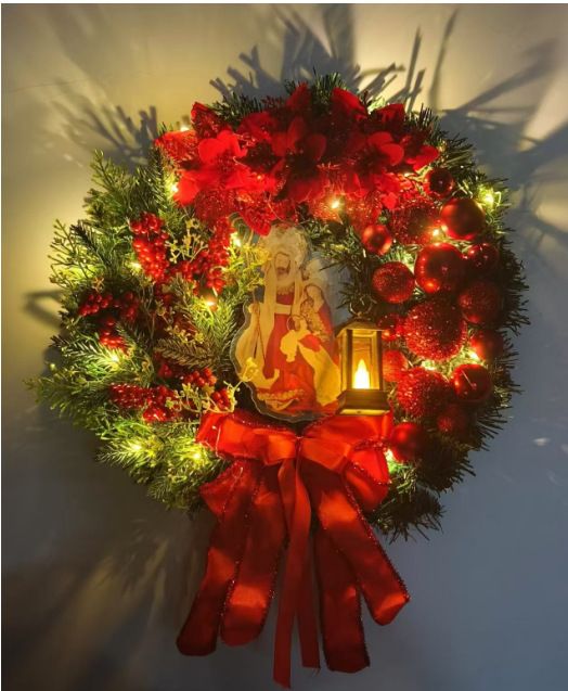 2025 Nieuwe kransdeur hangende kerstverlichting decoraties scène lay-out rekwisieten_voghion.com