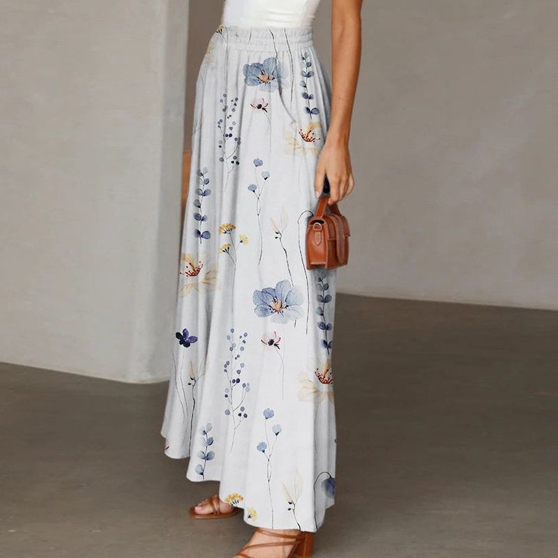 Lässige, lockere Hose mit Blumenmuster für Damen im Frühling und Herbst mit Taschen, elastischer Taille und weitem Bein_voghion.com