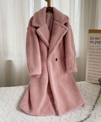2024 Herbst und Winter lockere Einteilerjacke für Damen mittlere bis lange Windjacke mit Lammfell_voghion.com