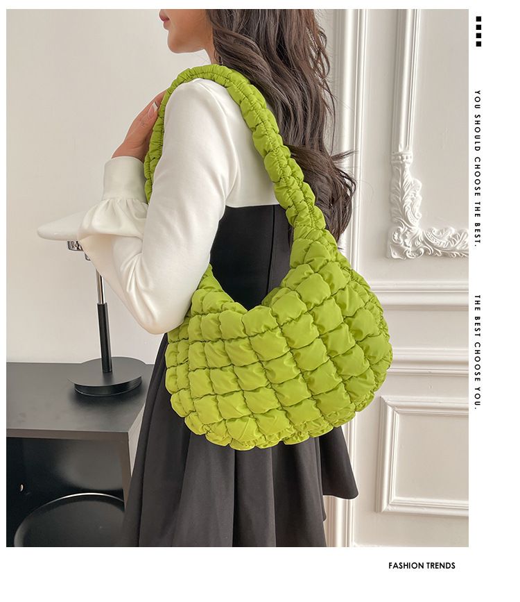 Borsa a tracolla elegante da donna con design antirughe, tessuto Oxford leggero, chiusura con cerniera, dimensioni medie per l'uso quotidiano, borsa Macaron Cloud_voghion.com