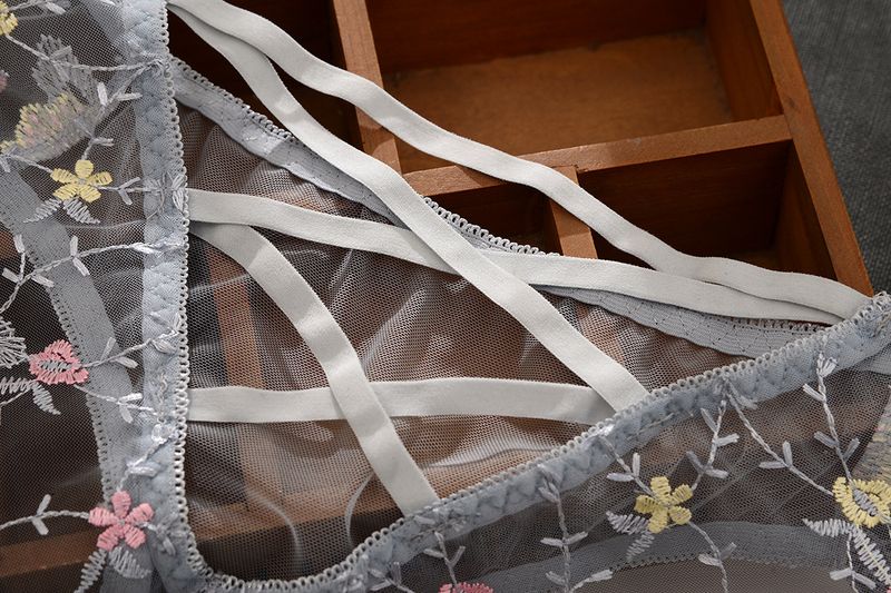 Women's Intimates Mesh Strap Jacket Hollow Cotton Crotch Panties_voghion.com