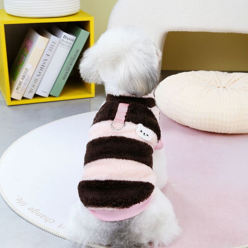 Kleidung Hund Herbst Winter Neue Teddy Katze Haustier Kleidung mit Pull Ring 23 Kleine weiße Bär Fleecejacke_voghion.com