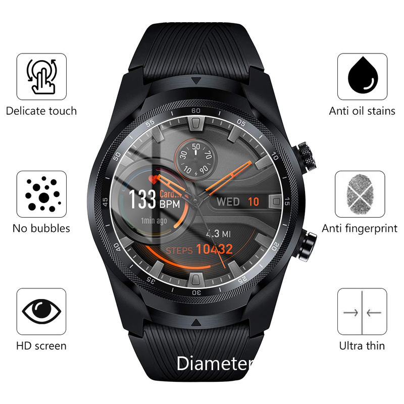 3 Pack Screen Protector Film Protective Cover For TicWatch E S C2 E2 S2 Pro Ultra Thin Tempered Glass S Screen Protector_voghion.com