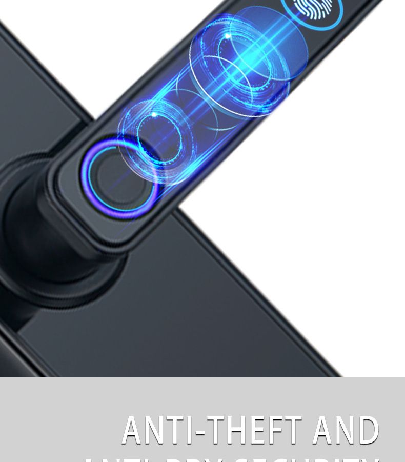 Advanced Graffiti Wooden Door Intelligent Fingerprint Lock Apartment Interior Door Intelligent Office Password Lock_voghion.com