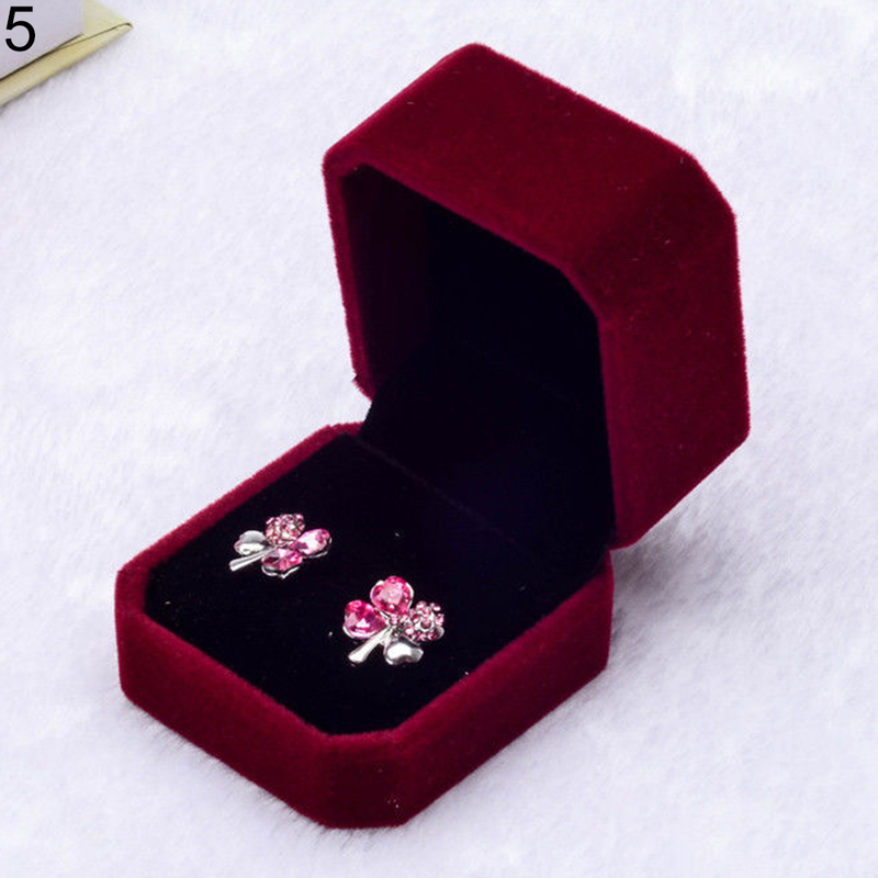Qianbihe Velvet Engagement pulmakõrvarõnga rõnga ripatsiga ehete vitriinkarbi kinkekarp-beež_voghion.com
