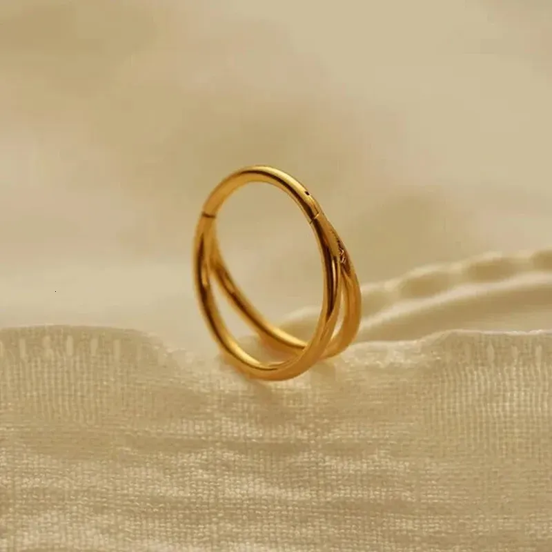 1 Stück G23 Klappbarer Doppel-Creolen-Daith-Ohrring 20G 18G 16G Nasenseptum-Clicker-Segment Ohrknorpel-Piercing-Schmuck 251106_voghion.com