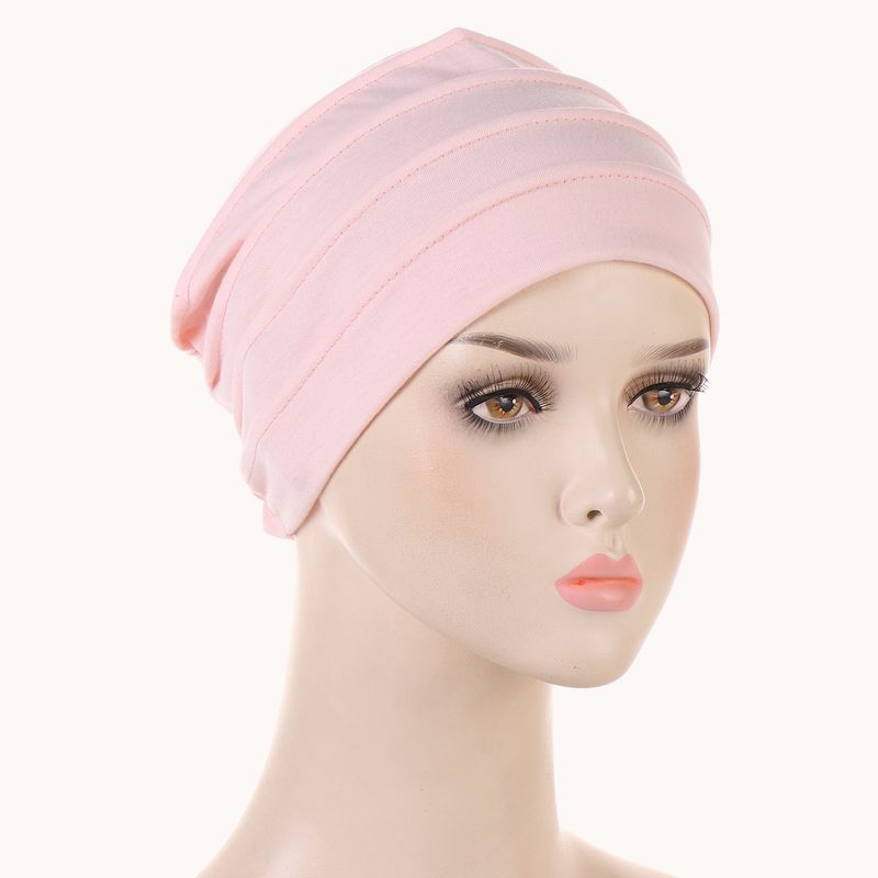 women's elastic pleated hexagonal hat Muslim base hat in stock_voghion.com