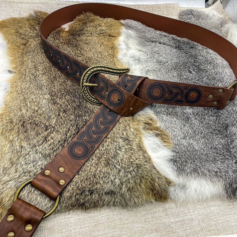 Nuovo transfrontaliero caldo vendita vichingo celtico goffrato cintura medievale retrò cavaliere cintura COSPLAY palco Prop_voghion.com
