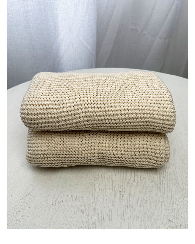 Nieuwe lange effen kleur katoenen gebreide comfortabele outdoor camping Instagram-hoes kantoordeken_voghion.com