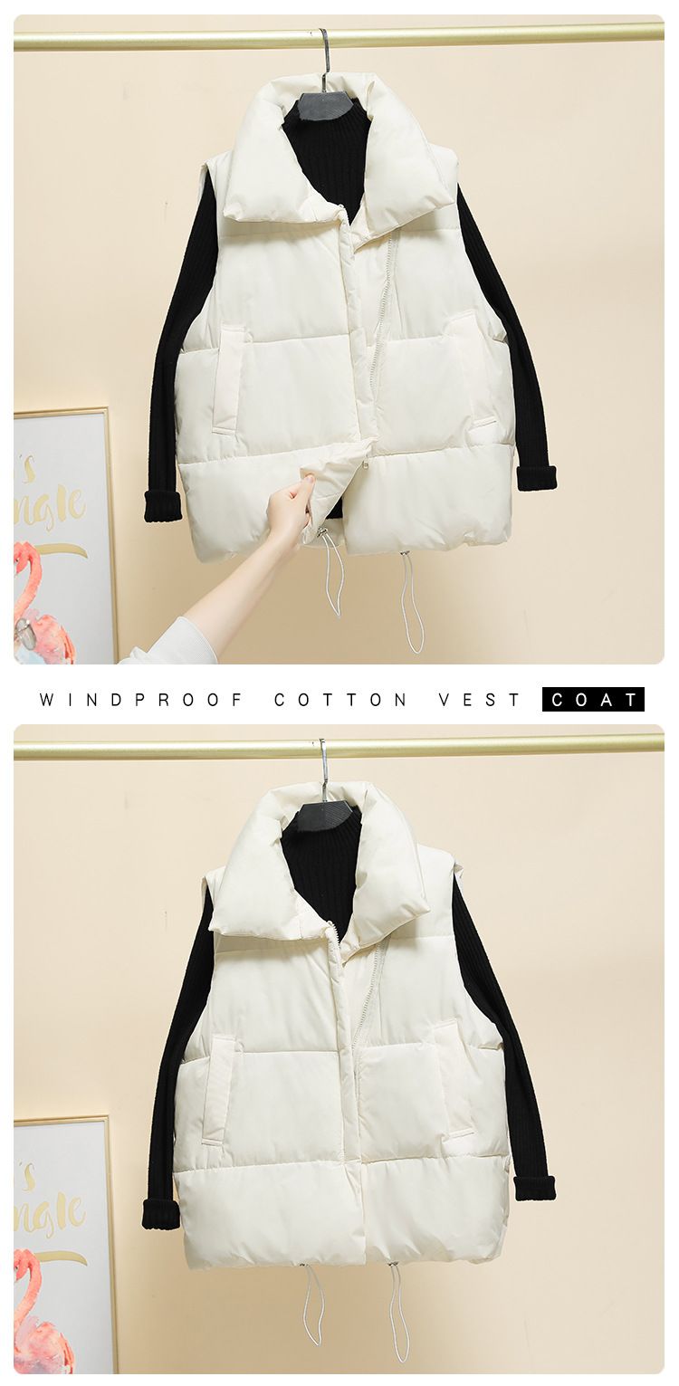 Women's Quilted Puffer Vest Short Sleeveless Jacket - Lightweight Warm Zip-Up Layering Piece For Fall Winter, Casual Chic Office Wear_voghion.com