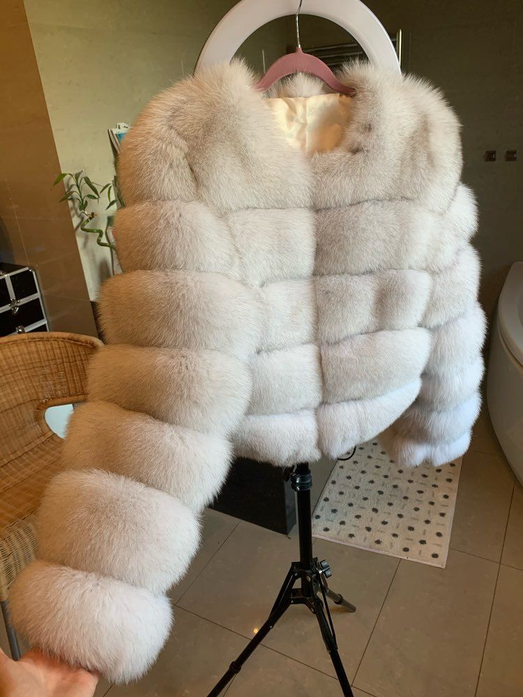 Luxury Fox Fur Coat Women's Winter Fashion Outerwear Short Jacket With Natural Fox Fur Trim, Elegant And Warm, Multiple Colors Available_voghion.com