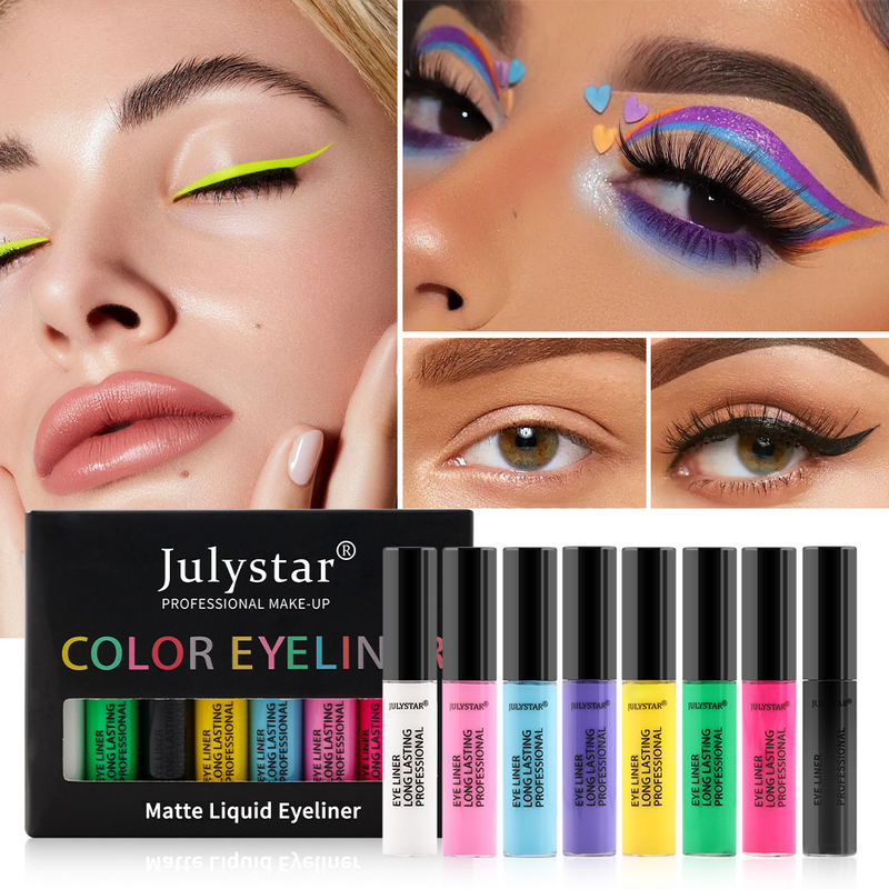 Julystar cool black waterproof color eyeliner pencil set_voghion.com