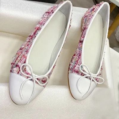Flache Sohle, französischer Stil, Einzelschuhe für Damen, rosa Ballettschleife für Frühling 2025_voghion.com