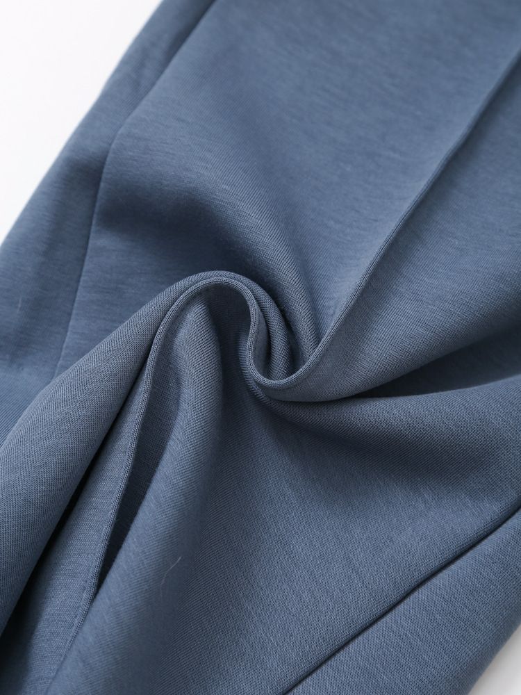 Frae Kleeder Stil Stitch Dekoratioun Elastesch Taille Doppelsäiteg Stoff Bell Bottom Hosen Zipper Sweatshirt Kostüm_voghion.com