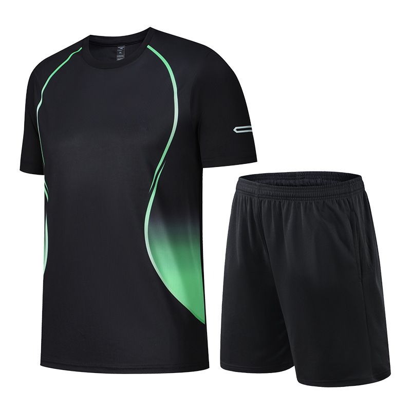 LazyZoom Ensemble de vêtements de sport unisexe d'été, t-shirt fin, ample, respirant, à séchage rapide, décontracté, fitness, course à pied, entraînement_voghion.com