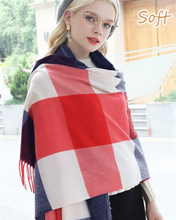 YSense Women's Long Plaid Blanket Scarf Chunky Oversized Winter Fall Warm Big Tartan Scarves Wrap Shawl Ladies Gifts_voghion.com
