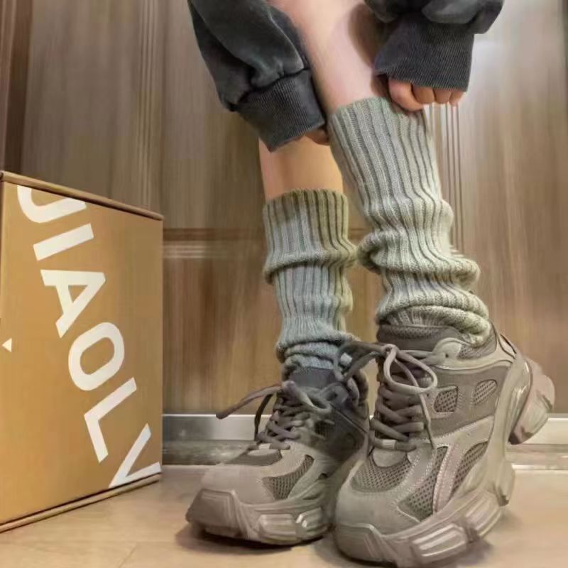 Knitted JK Set Women, White Long Tube Calf Socks, Leg Warmers For Spring And Autumn, Lolita Style Slouch Socks_voghion.com