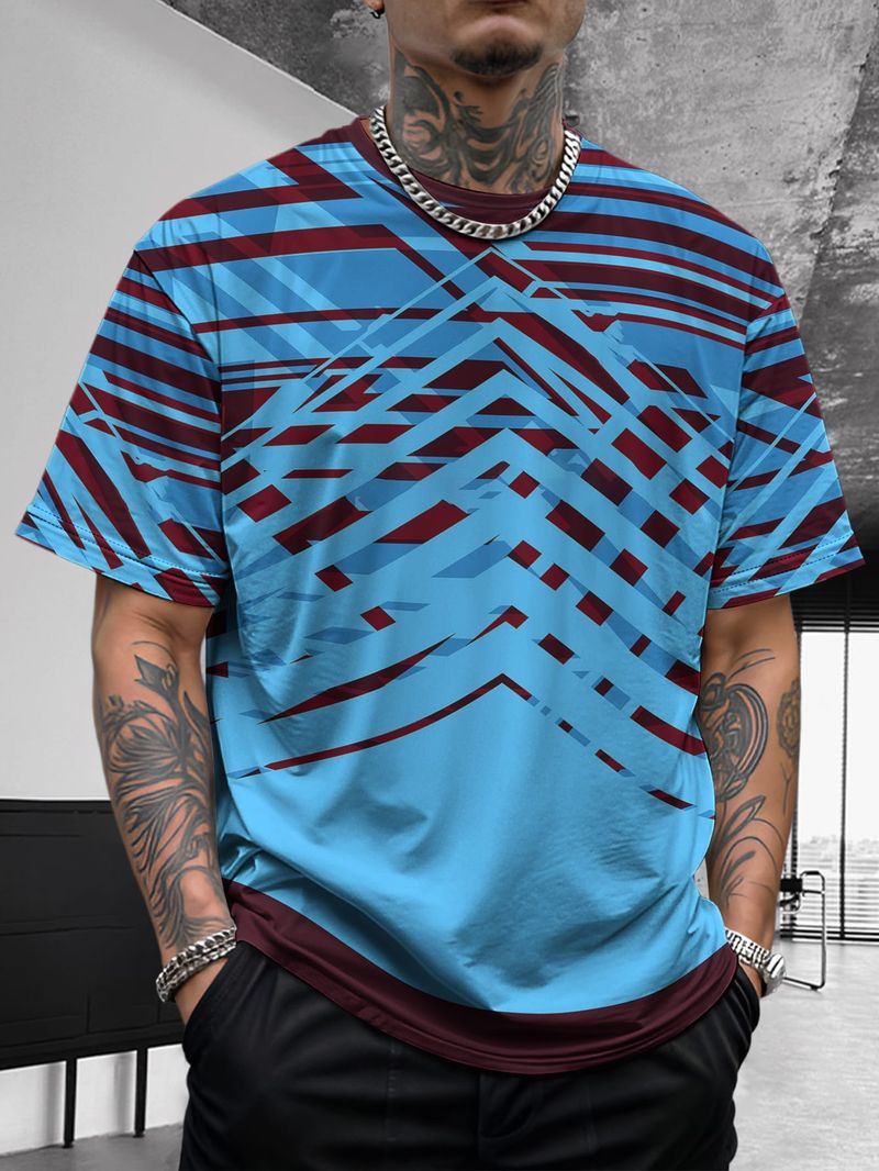 Nuovo design estivo da uomo, retrò, comodo, casual, elasticizzato, slim, basic, a maniche corte_voghion.com