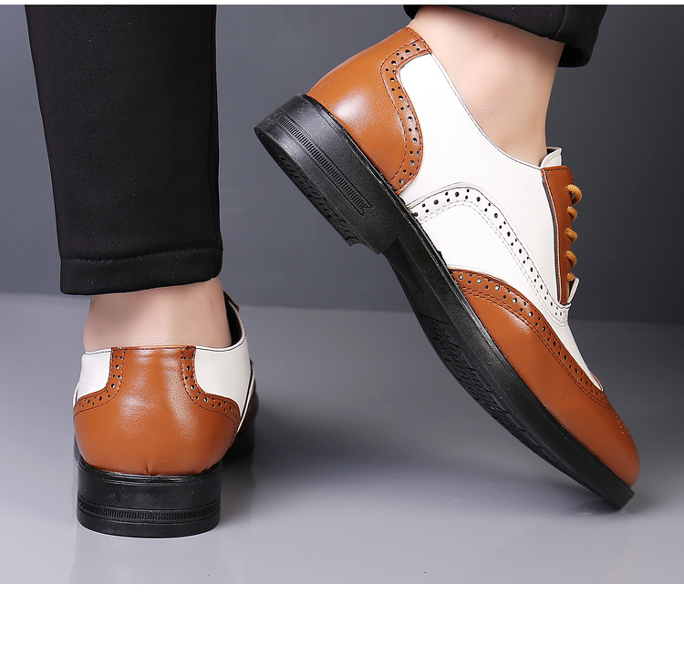 Scarpe eleganti da lavoro da uomo Scarpe classiche formali in pelle Scarpe stringate Oxford con punta alari per uomo Moda comoda_voghion.com