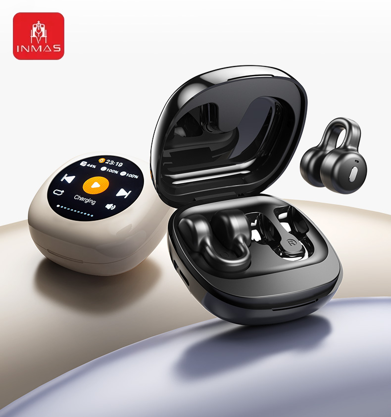 Nieuwe open oor hoofdtelefoon met botgeleiding, draadloze Bluetooth 5.3 oordopjes, sport oorclip en waterdichte headset voor Android en iOS_voghion.com