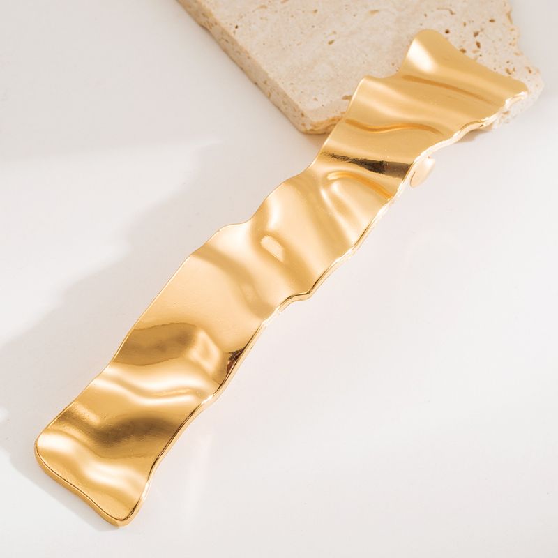 Fermaglio per capelli a molla in metallo liscio geometrico, popolare celebrità di Internet, versatile fermaglio per coda di cavallo, temperamento di alta gamma, fermaglio per capelli a_voghion.com