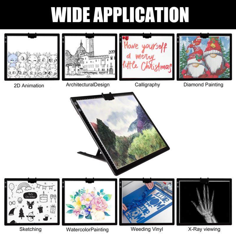 Rechargeable A4/A3 Pad Wireless Battery Powered Box Light Pad For Tracing Dia Painting, Sketching X-ray_voghion.com