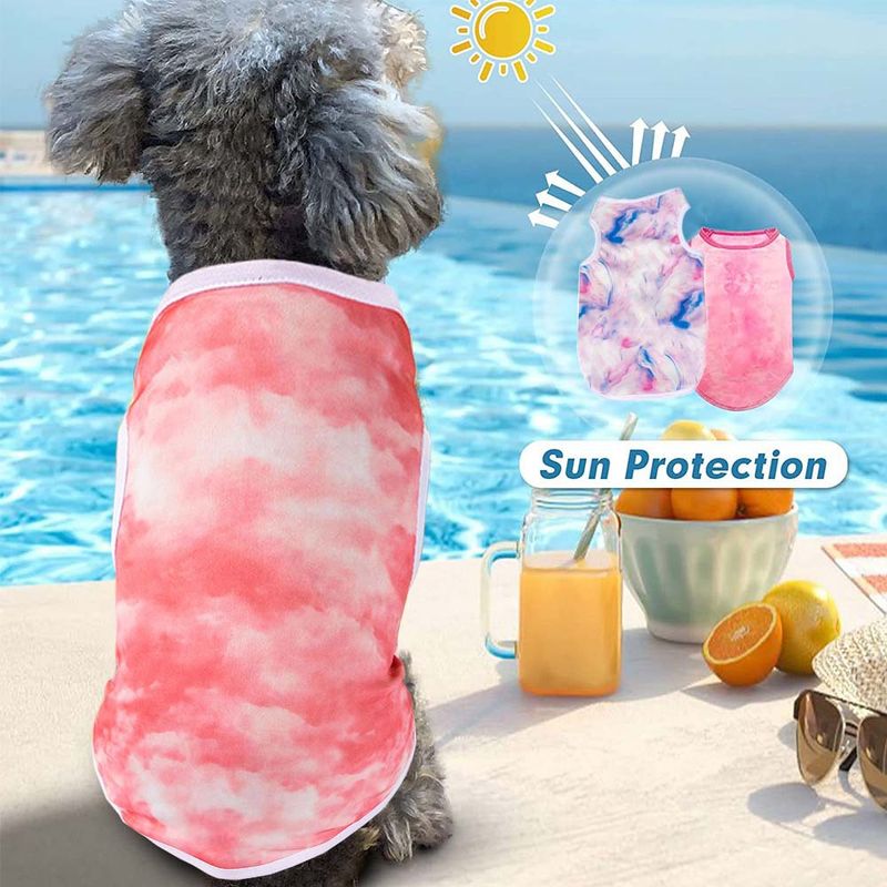 New Pet Clothes Tie-Dye Summer Vest Jumpsuit Quick-Dry Breathable Large Medium Small Dog Clothing_voghion.com
