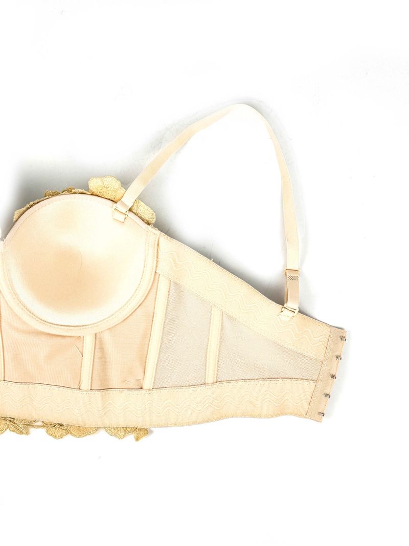 Damenbekleidung Dreidimensionales, mit Blumen und Diamanten besetztes, körperformendes Tube-Top für die Oberbekleidung Straps-BH für Damen_voghion.com