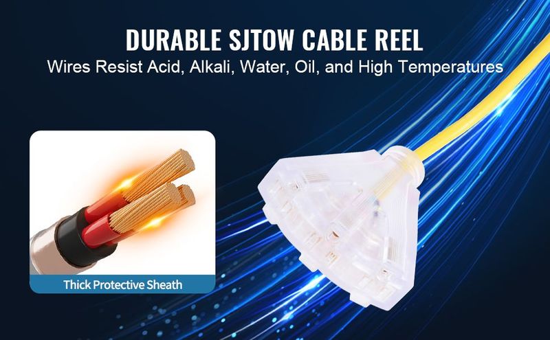 VEVOR Retractable Extension Cord Reel Power Cord Reel 50FT 14AWG/3C SJTOW_voghion.com