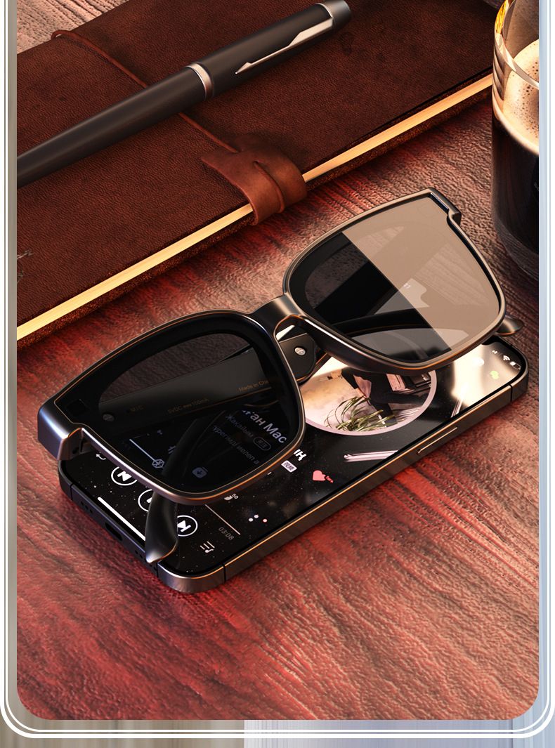 Occhiali Bluetooth intelligenti con audio wireless, blocco della luce blu e occhiali da sole polarizzati - Lenti intercambiabili_voghion.com